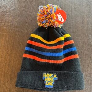 Nike Striped Pom Beanie Child Beanie NWT